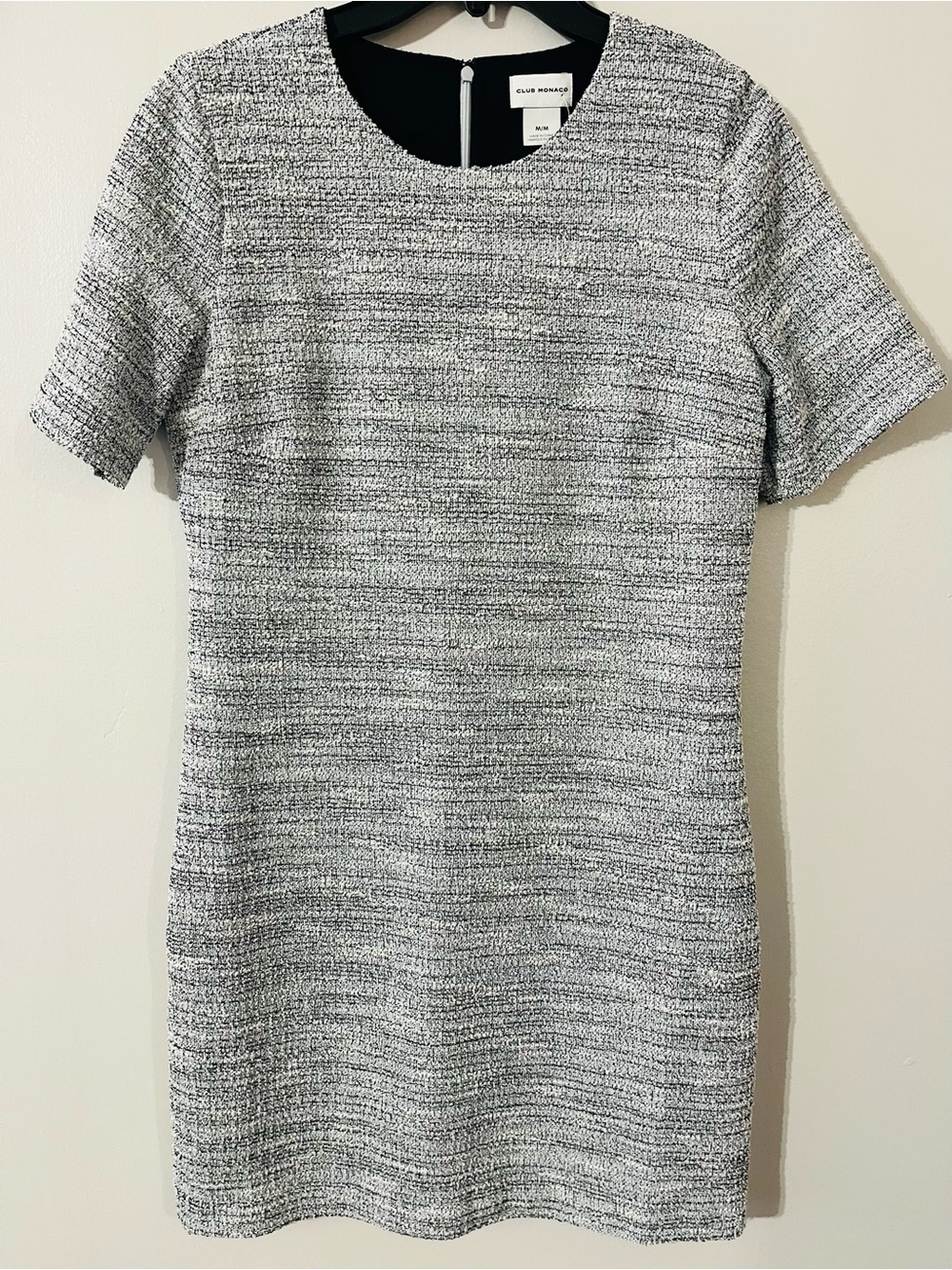 NWT Club Monaco Women's Shanice Dress $180 Textured Tweed Short Sleeve Shift M - Picture 7 of 10